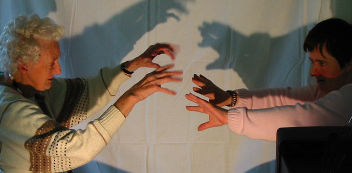 two people making shadow art with their hands