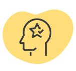 Illustration of a person's head with a star in it