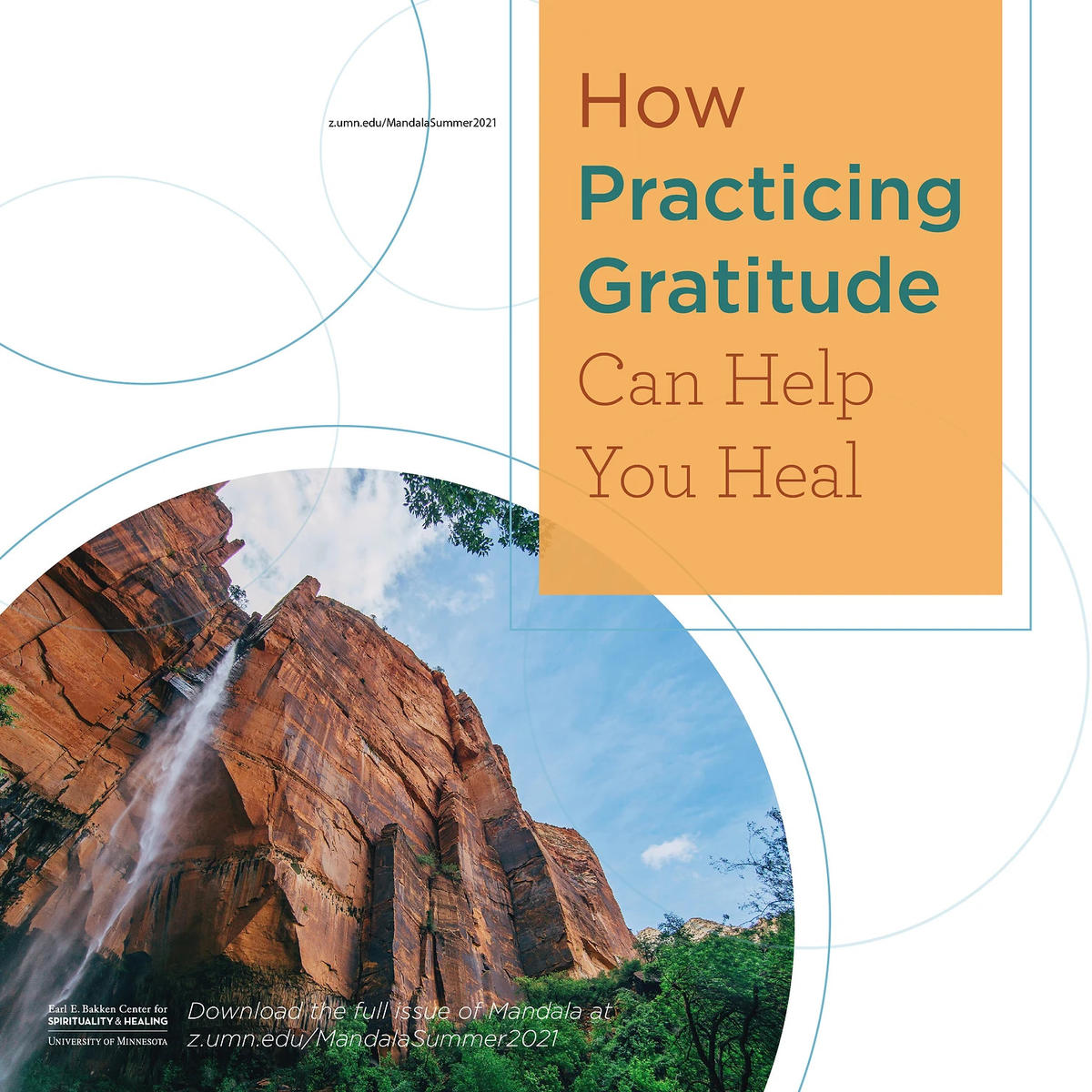 "how practicing gratitude can help you heal" text with a mountain in the background